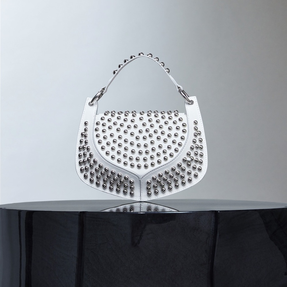 Del Core BABY BEETLE WITH STUDS in White - Picture 3 of 8